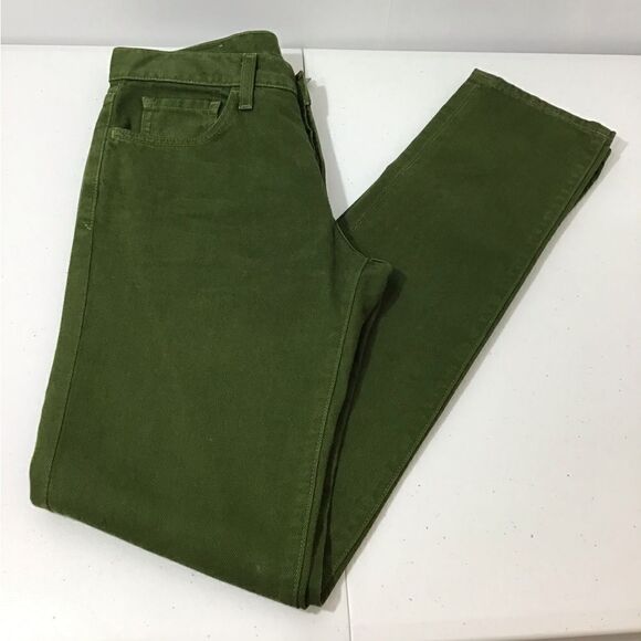 Vince Men Green Twill Denim Jeans New Size 28 - Picture 3 of 15